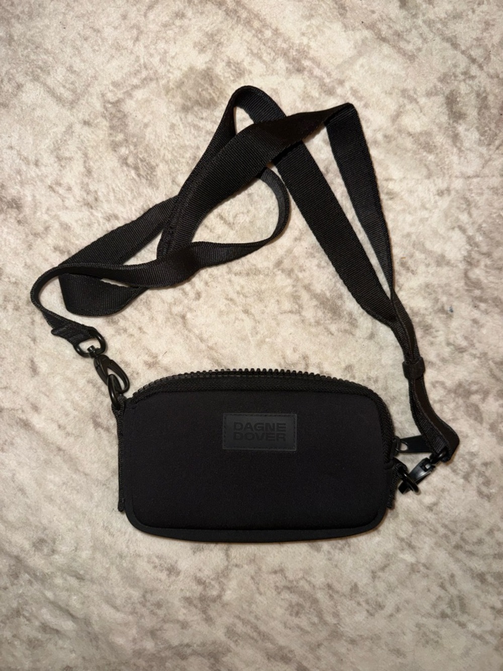 Dagne Dover Black Compact Crossbody Belt Bag